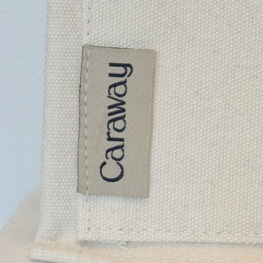 Caraway Home Fabric Pot Pan Lid Holder Organizer Cream Beige Kitchen Storage